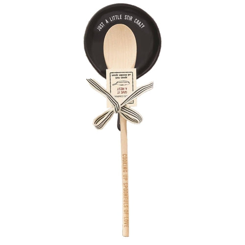 Cast Iron Rest & Wooden Spoon Set