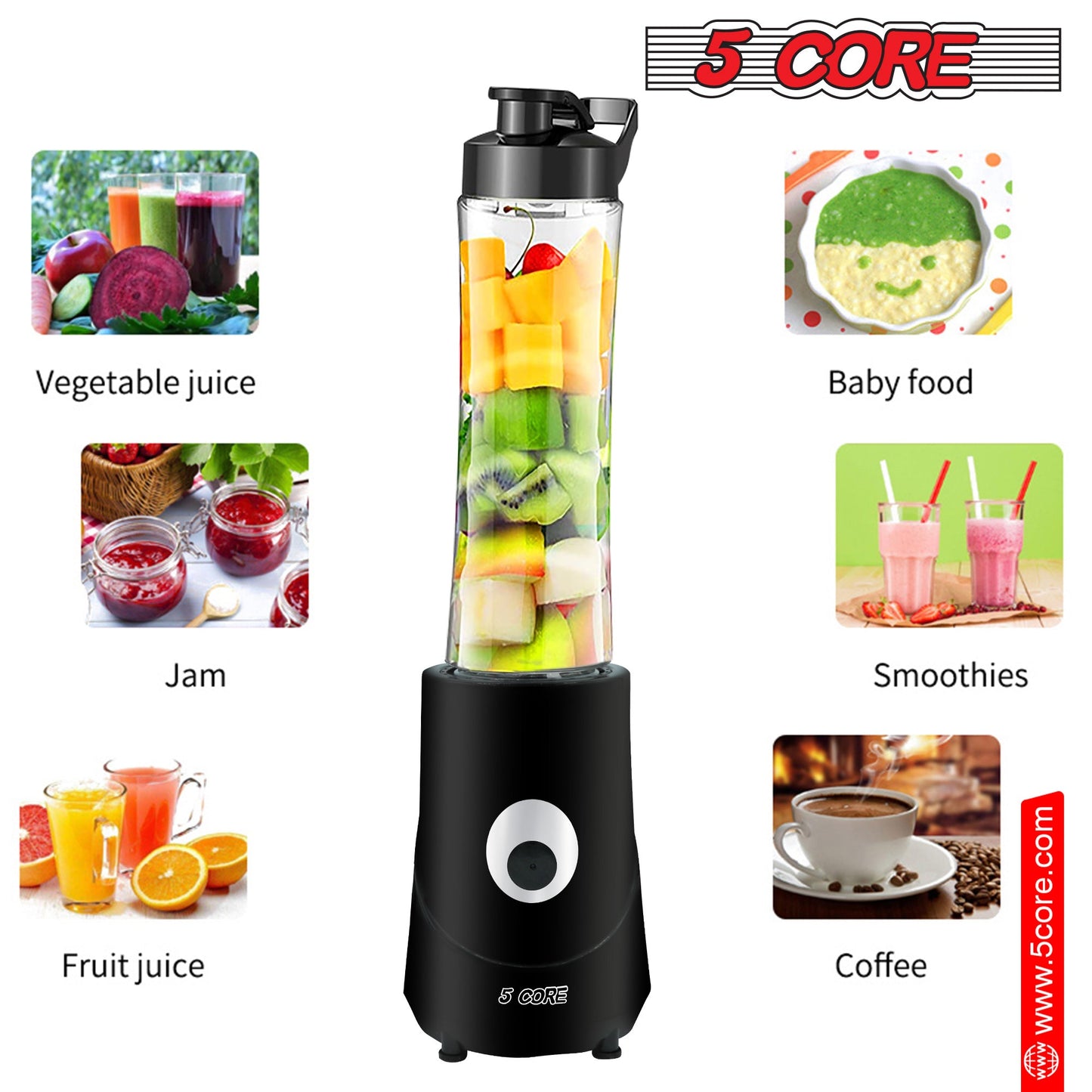 Personal Blender for Kitchen 20Oz Capacity 160W