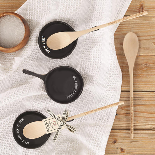 Cast Iron Rest & Wooden Spoon Set